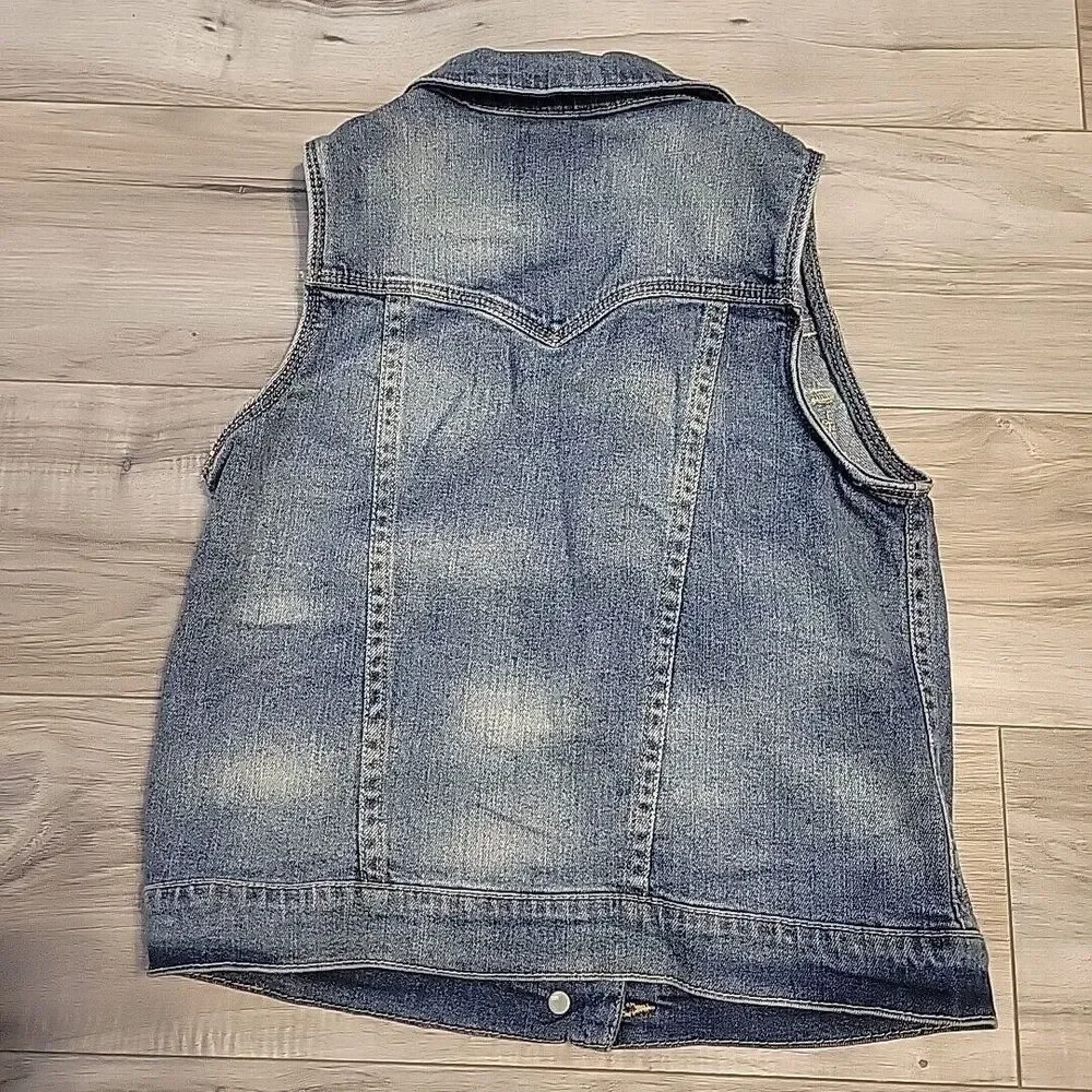 Levi's Denim Vest Youth 10-12 Blue Button‎ Up  Jean  Jacket